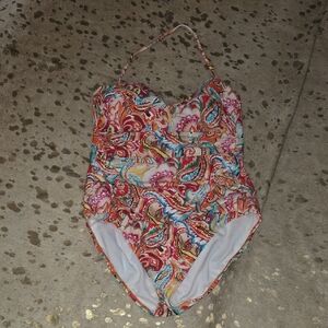 Lauren Ralph Lauren Red and Pink One Piece Swimsuit